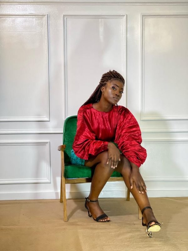 MINI DRESS LUANDA IN GREEN AND RED - Image 4