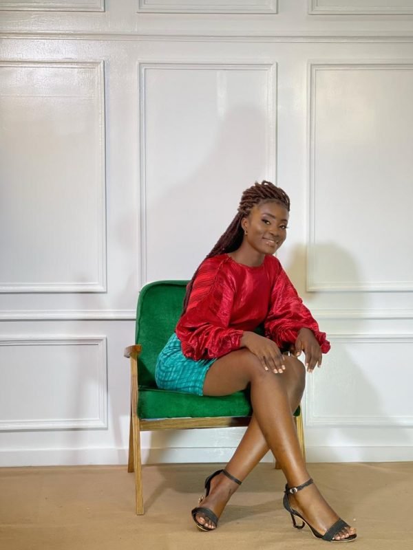 MINI DRESS LUANDA IN GREEN AND RED - Image 3
