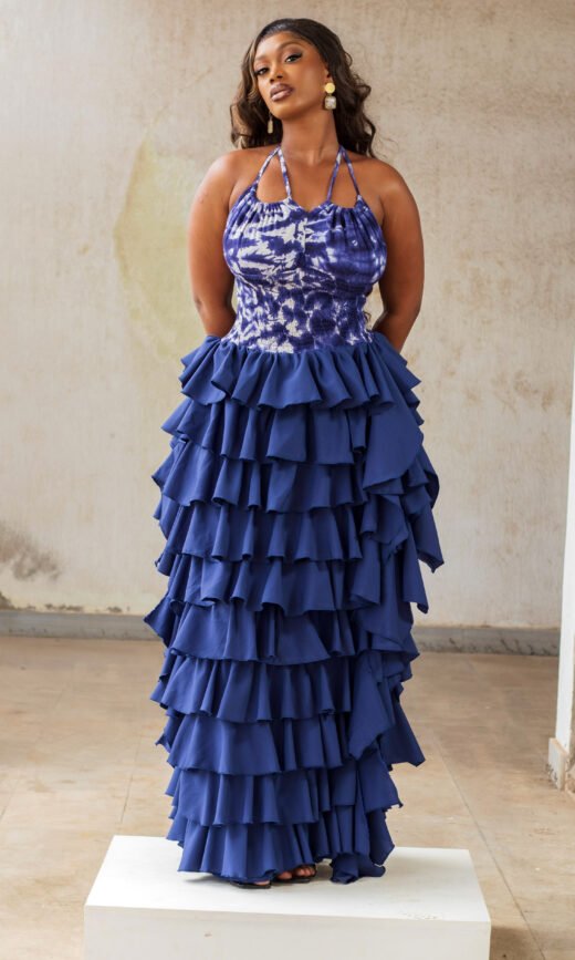 MAXI ROBE SENAM-BLEU  MILITAIRE